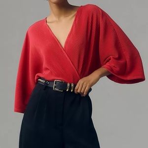 Anthropologie Long-Sleeve Kimono Wrap Top
